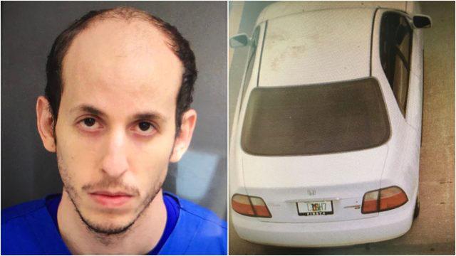 Seminole County is looking for suspect Grant Amato (left) who may be driving a 1996 Honda Accord (right).