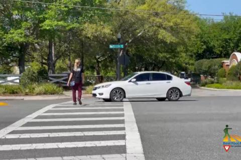 During Best Foot Forward deputies and officers in plain clothes legally cross the street to see if drivers will follow will follow the law and yeild to pedestrians. 