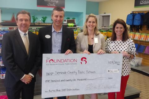 Superintendent Walt Griffin (left) with members of the Foundation for Seminole County Public Schools.