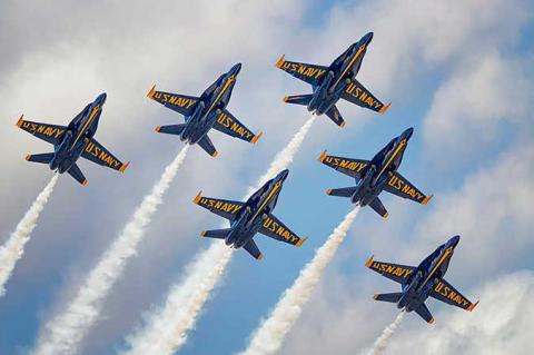 The Air Dot show featuring the Blue Angels (above) will take place April 20-21 at the Orlando Sanford International Airport.
