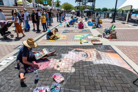 Uptown Art Expo will feature Chalk Street Artists creating works of art on the sidewalks of Cranes Roost during the event.
