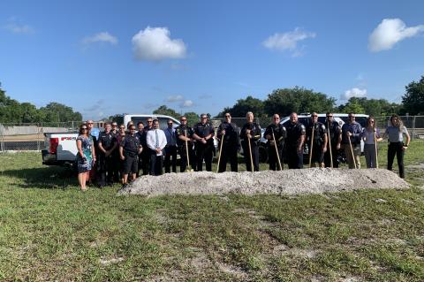 Members of the Casselberry Police Department at the groundbreaking ceremony Monday morning for the new police headquarters. 