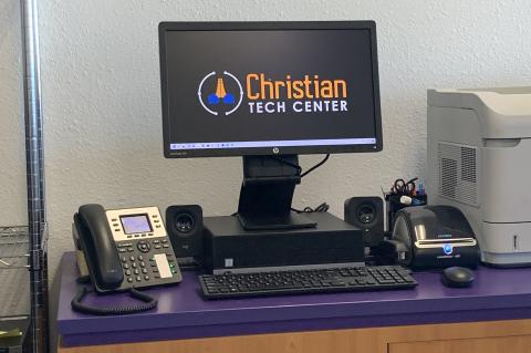 One of the technology stations inside Christian Tech Center. 