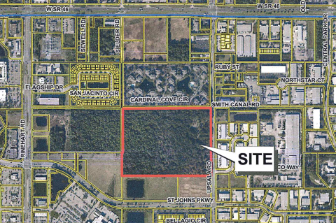 The proposed site sits on Upsala Road, next to the Westlake Apartment complex and near many other businesses. 