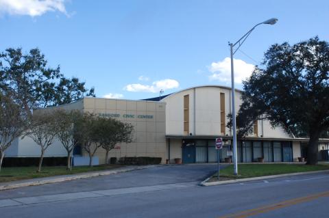 The Sanford Civic Center was built in 1958 and stands at the corner of Seminole Boulevard and Sanford Avenue. 