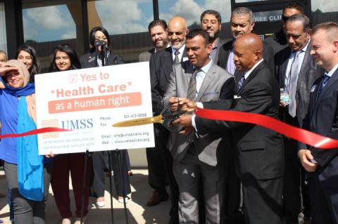 City Manager Norton Bonaparte and UMSS Executive Director Anwar Sayed were joined by many community members for the opening of the new free medical clinic Tuesday.