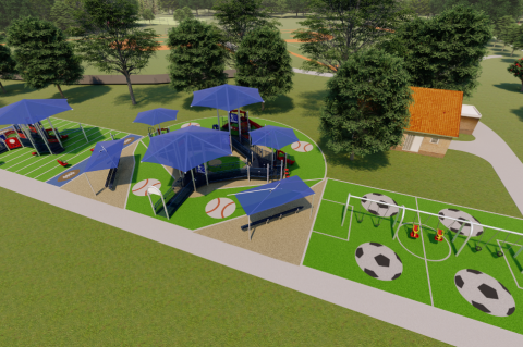 Renderings of what the improvements to Central Winds Playground will look like.