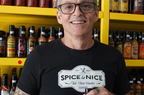 Spice is Nice Owner Dino Ferri makes sure his shop offers a variety of spicy items, and will offer samples during your visit.