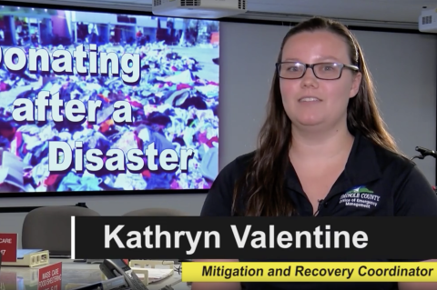 Mitigation and Recovery Coordinator Katheryn Valentine gives pointers during a video posted by Seminole County. 