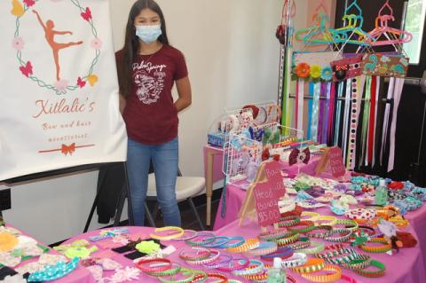 Xitlalic’s Bow and Hair Accessories (above) at Saturday’s Kid$ Bi$ Orlando Children’s Business Fair. 