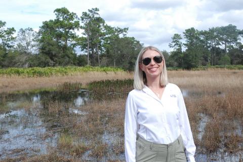 Traci Deen, executive director of Conservation Florida, tours the wetland areas of the new D Ranch Preserve.