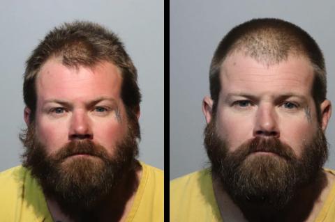 Michael Thompson, 40, (above) when he was booked into the Seminole County jail on Oct. 21 (left) and again on Oct. 31 (right). 