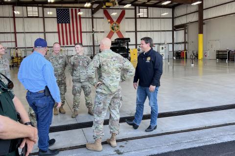 Gov. DeSantis meets with members of the National Guard.