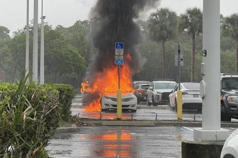 The car fire started last Thursday afternoon in the Oviedo Mall parking lot.