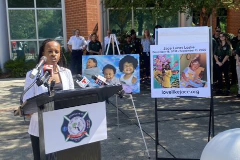 Central Florida parent and advocate Makia Wallace (above) speaks about the dangers of leaving children in hot cars. 