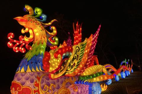 Guests explore the 3/4-mile walk through the Zoo’s Asian Lantern Festival (above), which will end this Sunday./Jan Graeser