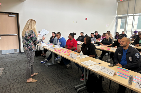 Memebers of local law enforcement participate in training for the L.E.A.D. pilot programs, which will be used in Central Florida Boys & Girls Clubs.