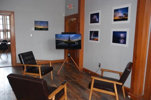 The furniture in the Gateway Title company office at 204 N. Elm Ave., Suite 101 in Sanford was created by hand by President David Lord.  The artwork in their office is by local photographer Jack Miller.