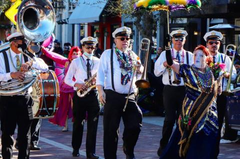 The Kid Dutch Perseverance Brass Band (above) will return for this year’s Mardi Gras.