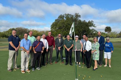 City of Sanford officials break ground Thursday on the new $4.8 million Mayfair Country Club clubhouse called “The Verandas.’ 