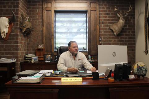 McKee Construction president Bobby VonHerbulis in his new office at 717 Monroe Road.