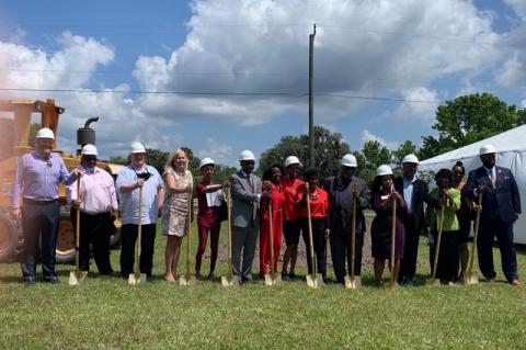 A groundbreaking ceremony was held to celebrate the start of construction. 
