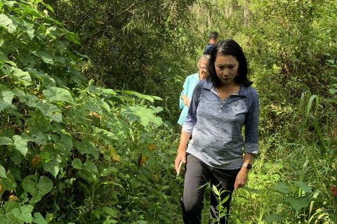 U.S. Rep. Stephanie Murphy walks on land that was once the Little Wekiva River, one of the main tributaries to the scenic Wekiva River in Seminole.