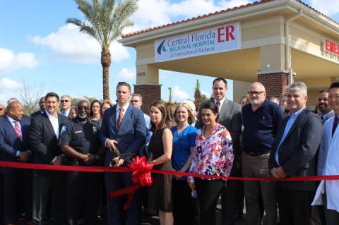 Officials with Central Florida Hospital gathered for a ribbon cutting at their new free-standing emergency room on International Parkway Monday morning.