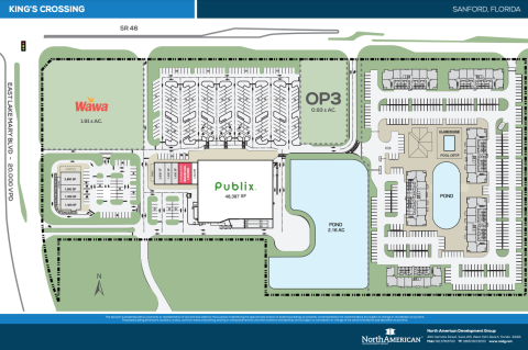 A site plan shows the layout of the new development, King’s Crossing, which will include a Publix and Wawa.