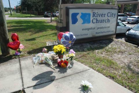 Just days after her death a memorial popped up at the church where Gail Cleavenger’s son, Gregory Ramos, left her body.