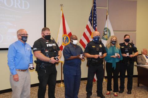 Several of the veterans from the City of Sanford were specially honored during Monday’s commission meeting and received honorary medals. 