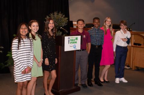 Seven finalists participated in the Florida 4-H Public Speaking Seminole County Competition, presented by Florida Power and Light (FPL), on Monday, May 1, 2023 in the Seminole County Board of County Commissioners Chambers.  Over 2,000 sixth-grade students from schools throughout Seminole County participated in the program this school year to gain experience in preparing and delivering a speech.
