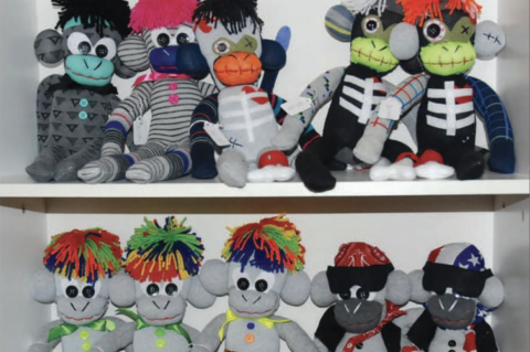 Sock monkeys made by local craftspeople are just one item that will fill the new Colonial Room Country Store set to open this week on 1st Street adjacent to The Colonial Room restaurant. 