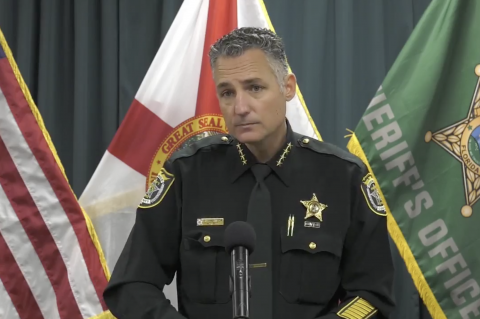 Sheriff Dennis Lemma (above) announces the arrest of Misty Leigh Gilley, 50, of Altamonte Springs, on Tuesday. Gilley is suspected of selling fentanyl and cocaine to the patients of the Simply Recovery Treatment facility.