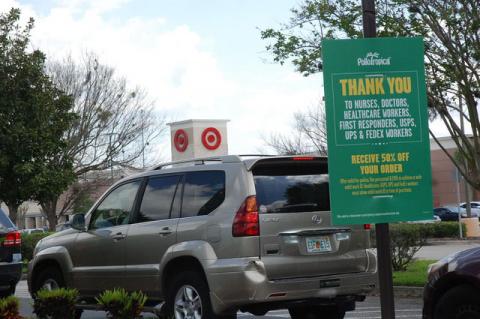 Pollo Tropical at the corner of WP Ball and Towne Centre boulevards is offering a thank you reward to those on the front line of the fight against the coronavirus.