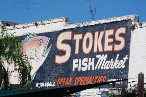 The Stokes Fish Market mural was redone after funds were raised for the project. 