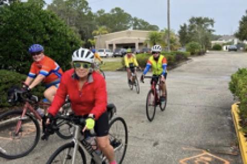 Riders in the Tour de Florida leave Sanford on Saturday morning to begin the first leg of their trip.