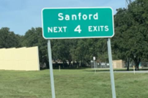 3. When heading east on I-4 there is a sign at the truck rest area that says: Sanford, next four exits. Again, there are really five.