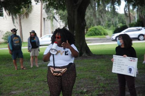 Danielle Adams at the June 13 Black Lives Matter March in Sanford.