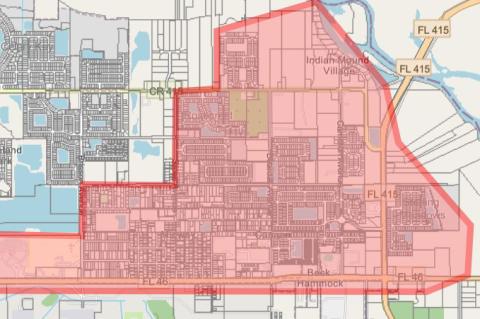 A map from the City of Sanford shows the affected areas in Sanford and Midway that are under the Boil Water Notice. The situation was caused after a contractor broke a water main.