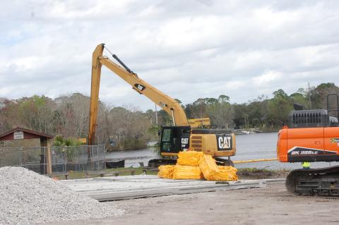 Machines work at Wayside Park on U.S. 17-92 this week as renovations are underway to imrpove the park’s boat ramps.