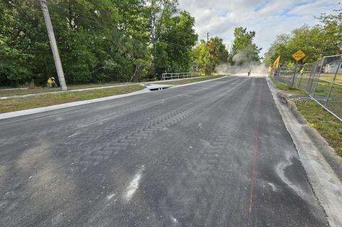 The completed work on Shore Road in Winter Springs.