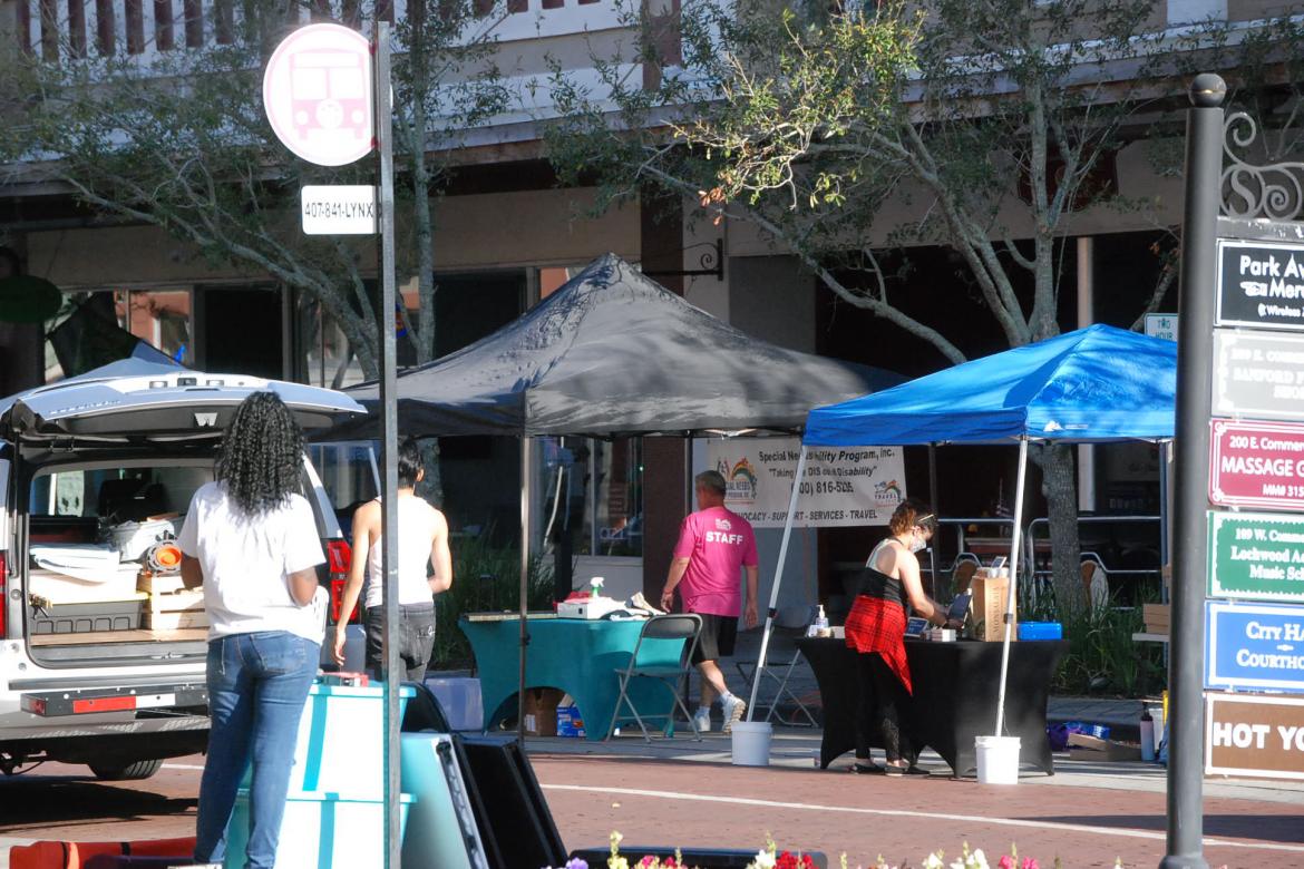 Vendors set up for the monthly Alive After 5.